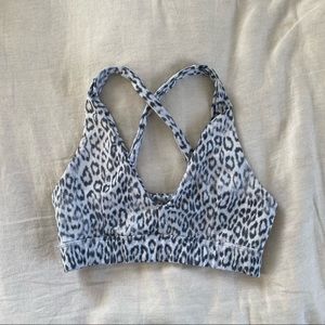 SKATIE - snow leopard sports bra